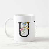 Tasse der ersten Floral Monogramm U (Links)