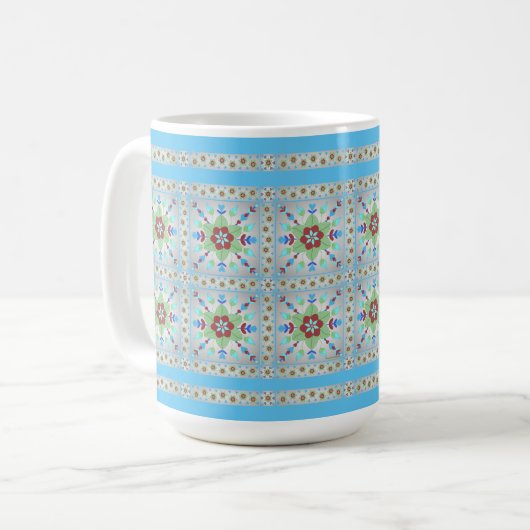 Tasse der farbenfrohen Blumenmuster (Vorderseite Links)
