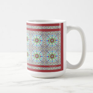 Tasse der farbenfrohen Blumenmuster (rot)