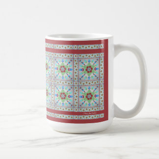 Tasse der farbenfrohen Blumenmuster (rot)