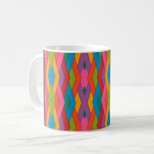 Tasse der farbenfrohen Dreiecke (Vorderseite Links)