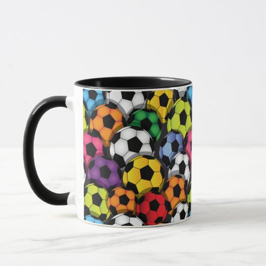 Tasse der farbenfrohen Fußballbälle (Links)