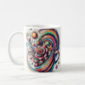 Tasse der farbenfrohen kosmischen Blumenexplosion (Links)