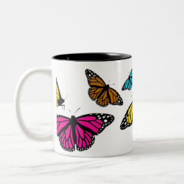Tasse der farbenfrohen Schmetterlinge