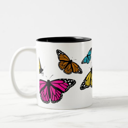 Tasse der farbenfrohen Schmetterlinge (Links)