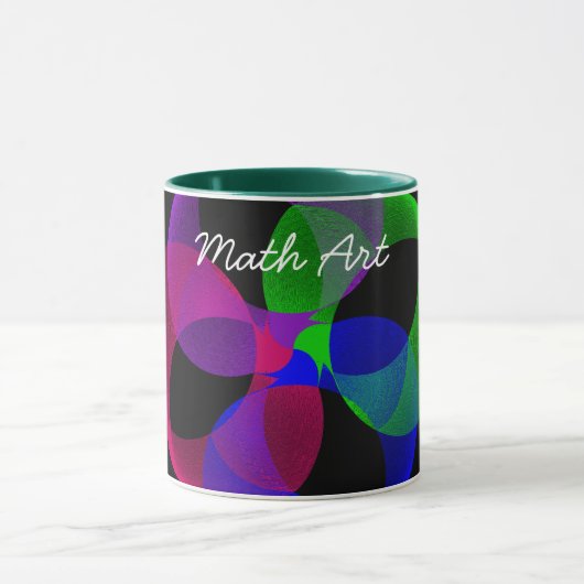 Tasse der farbigen Fusion Geometric Math Art (Zentrum)