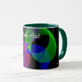 Tasse der farbigen Fusion Geometric Math Art (VorderseiteRechts)