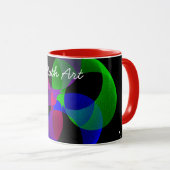 Tasse der farbigen Fusion Geometric Math Art (VorderseiteRechts)