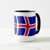 Tasse der Flagge Islands (VorderseiteRechts)