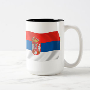 Tasse der Flagge Serbiens