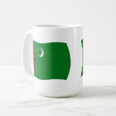 Tasse der Flagge Turkmenistans (Vorderseite Links)