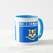 Tasse der Flaggen des Connecticut-Staates (VorderseiteRechts)