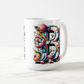 Tasse der floralen Monogramm - Buchstabe B (VorderseiteRechts)