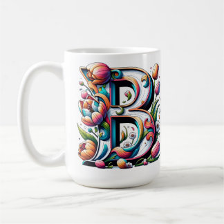 Tasse der floralen Monogramm - Buchstabe B