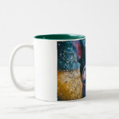 Tasse der französischen Bulldogge mit Spritzergrün (Links)