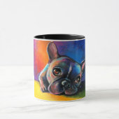 Tasse der französischen Bulldogge niedlich (Zentrum)