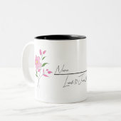 Tasse der Geburtmonate Blume Personalisiert mit je (Vorderseite Links)