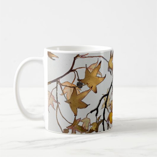 Tasse der gelben Herbstblätter (Links)