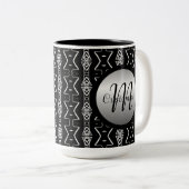 Tasse der geometrischen, schwarzen und weißen Drei (VorderseiteRechts)