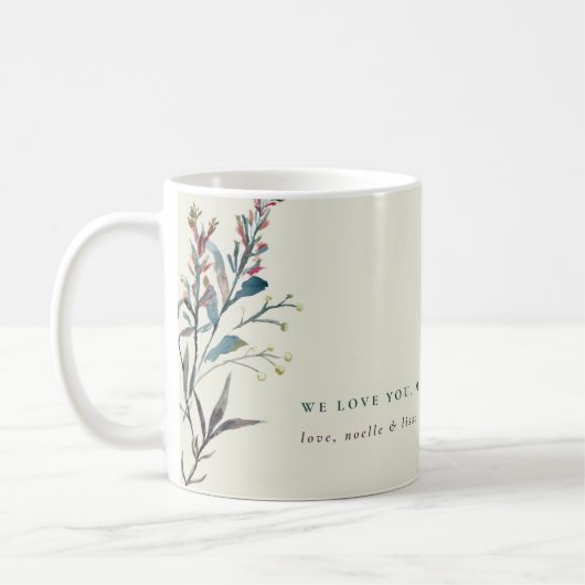Tasse der gepressten Wildblumen (Links)