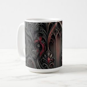 Tasse der Gotischen Bögen - Schwarz und Rot