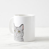 Tasse der grauen Katze - niedliche Tasse (Vorderseite Links)