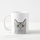 Tasse der grauen Katze - niedliche Tasse (Links)
