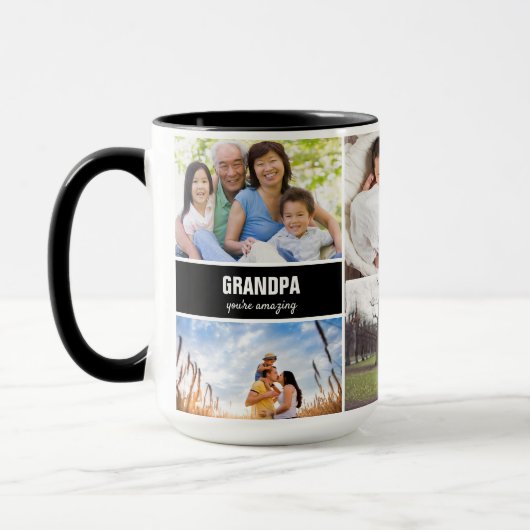 Tasse der Großfamilie Foto Collage Personalisiert (Links)