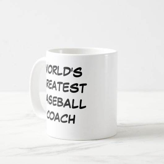 Tasse "Der größte Baseballtrainer der Welt" (Vorderseite Links)
