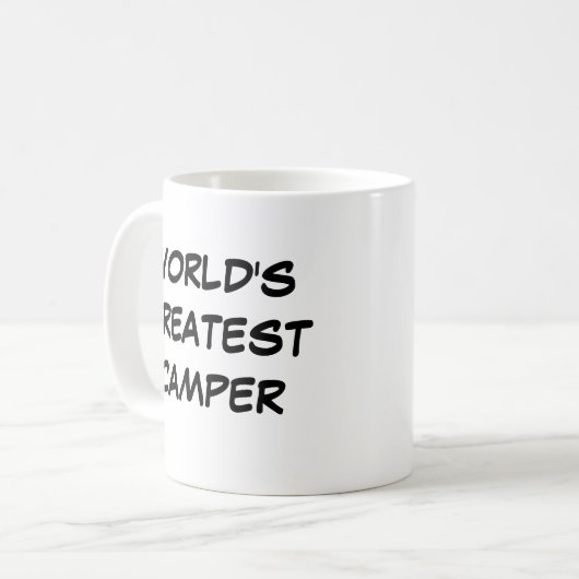 Tasse "Der größte Camper der Welt" (Vorderseite Links)