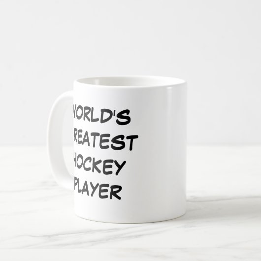 Tasse "Der größte Hockey-Spieler der Welt" (Vorderseite Links)