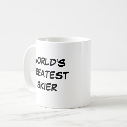 Tasse "Der größte Skifahrer der Welt" (Vorderseite Links)