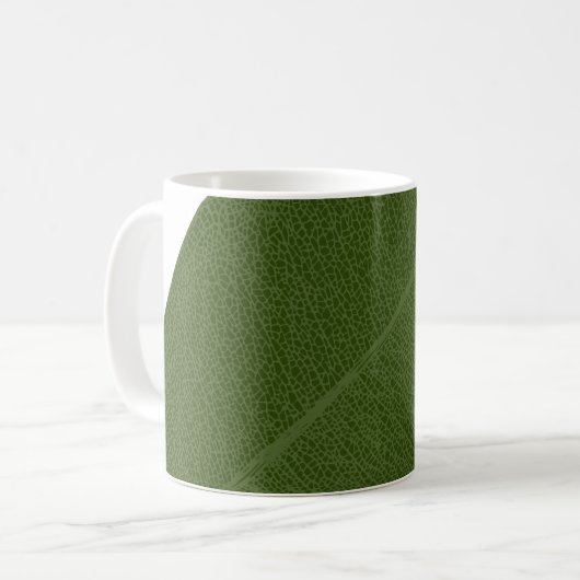 Tasse der grünen Leaf-Grid-Illustration (Vorderseite Links)