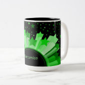 Tasse der grünen Sternexplosion (VorderseiteRechts)