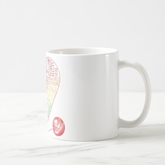 Tasse der Häkelwörter (Farbe) (Rechts)