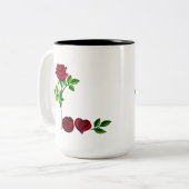 Tasse der handbemalten Rose - Romantischer Blumenc (Vorderseite Links)