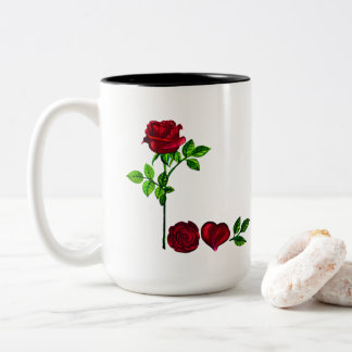 Tasse der handbemalten Rose - Romantischer Blumenc