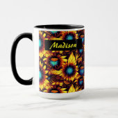 Tasse der hellen Sonnenblumen (Links)