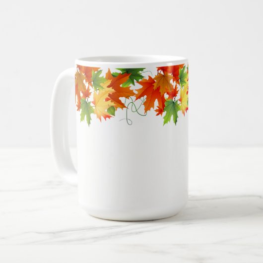 Tasse der Herbstlaub im Herbst (Vorderseite Links)