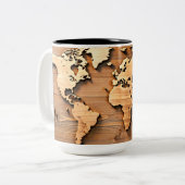 Tasse der Holzweltkarte (Vorderseite Links)