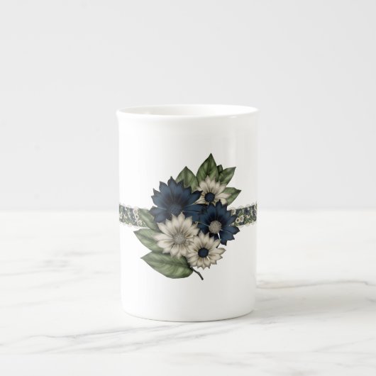 Tasse der hübschen Blauen und der Elfenbeinknochen (Vorderseite)