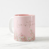 Tasse der inspirierenden rosa Keramik (Vorderseite Links)