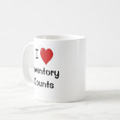 Tasse der Inventurzählung - I Liebe Inventory Coun (Vorderseite Links)