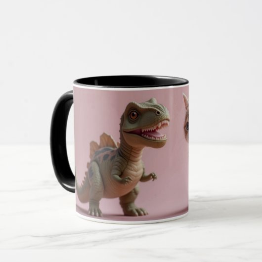 Tasse der Katzen und Dinosaurier (Vorderseite Links)