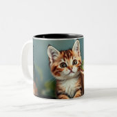 Tasse der Katzen und Dinosaurier (Vorderseite Links)
