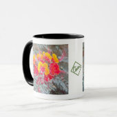 Tasse der Keramik mit der Wüste Blume Roter Vogel (Vorderseite Links)