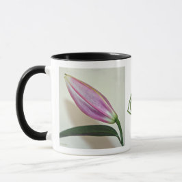 Tasse der Keramik mit Lily Bud, Black Handle und I