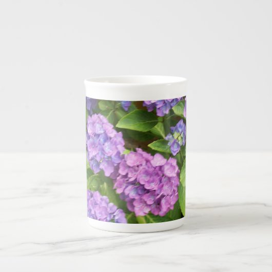 Tasse der Knochen-China in Blau und Rosa (Vorderseite)