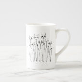 Tasse der Knochen-China (von Hand gezeichnet Katze (Rechts)