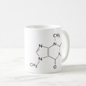 Tasse der Koffeinchemikalienstruktur (VorderseiteRechts)